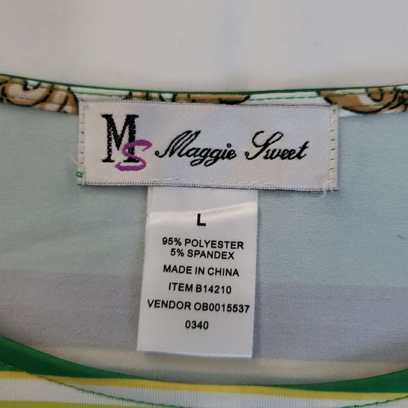 Maggie Sweet Women's Multicolor Medallion Print Long Sleeve Tunic Top Size Large - Picture 6 of 10